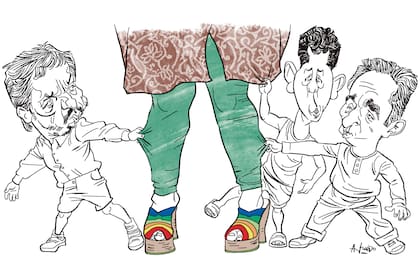 Máximo Kirchner, Wado de Pedro y Andrés Larroque