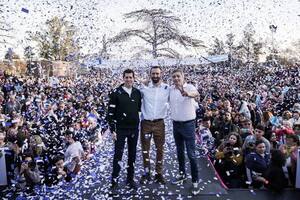 Máximo Kirchner, Wado de Pedro y Damián Selci