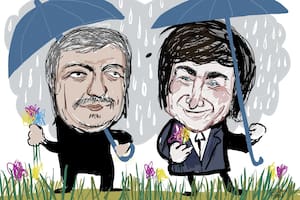 Máximo Kirchner y Javier Milei