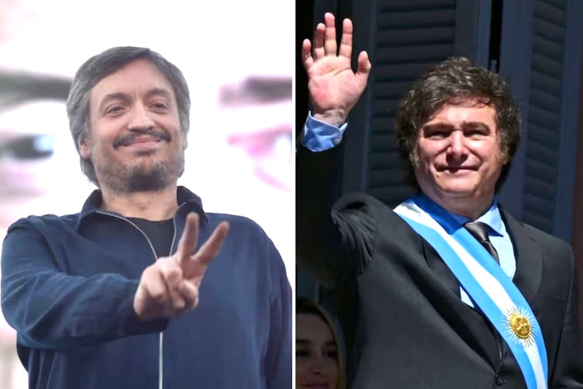 Máximo Kirchner y Javier Milei