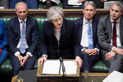 May cerró el debate sobre su plan para el Brexit ante la Cámara de los Comunes, ayer, en Londres