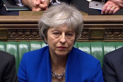 May, en el debate sobre la moción de censura de su gobierno