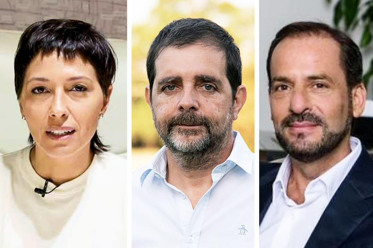 Mayra Mendoza (Quilmes), Fernando Moreira (San Martín) y Ariel Sujarchuk (Escobar)