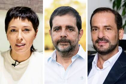 Mayra Mendoza (Quilmes), Fernando Moreira (San Martín) y Ariel Sujarchuk (Escobar)