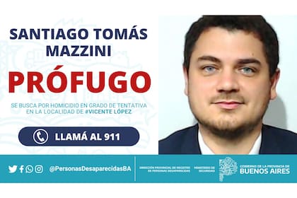 Mazzini todavía está prófugo y es buscado intensamente por la policía