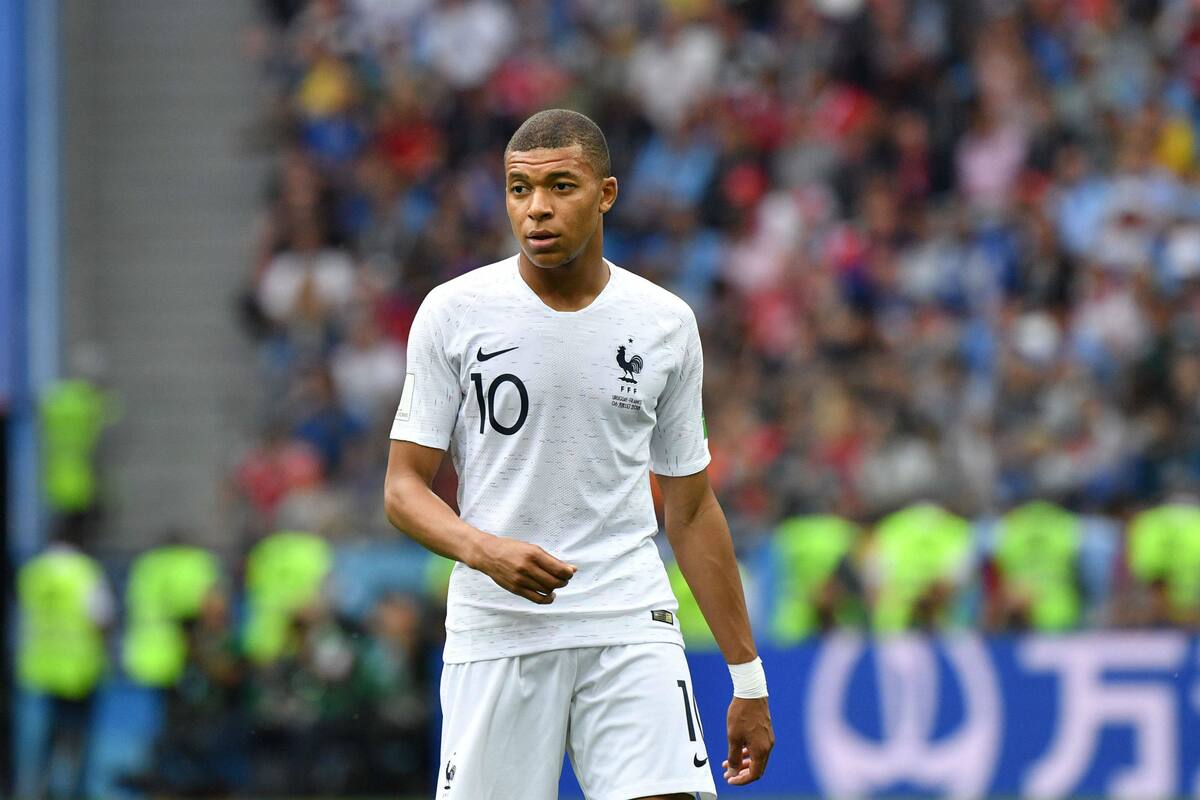Mbappé, en el partido de cuartos de final del Mundial en el que Francia eliminó a Uruguay