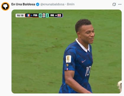Mbappé quedó en el foco de los memes y reacciones en X tras empezar perdiendo