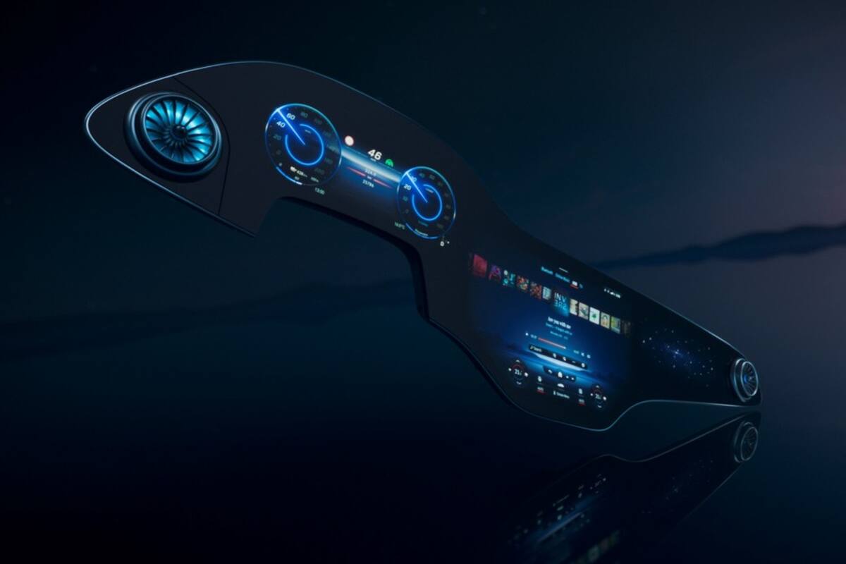 MBUX Hyperscreen, la pantalla que ocupa todo el tablero del próximo auto eléctrico de Mercedes-Benz, el EQS; la compañía dice que está diseñado para que el usuario no tenga que navegar ningún menú para llegar a las funciones más necesita