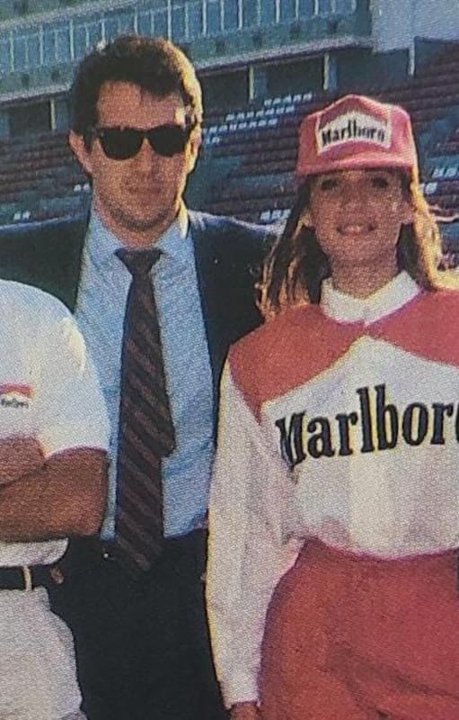 Mc Gough con Ayrton Senna en el Autódromo de Buenos Aires, 1993