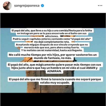 "Me callé mucho tiempo por mis hijos, por querer sostenerles un mundo de fantasía, no más", sentenció Suárez