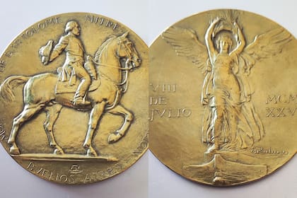 Medalla conmemorativa por la inauguración del monumento a Bartolomé Mitre, en 1927