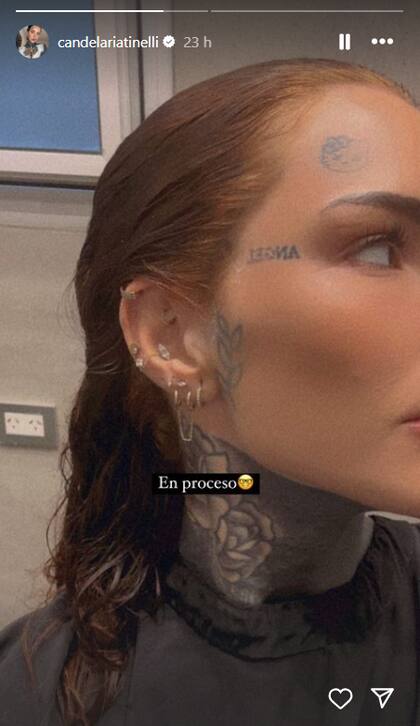 Mediante su perfil, la influencer compartió todo el proceso de su paso por la peluquería (Captura: Instagram @candelariatinelli)