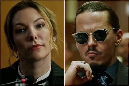 Megan Davis y Mark Hapka interpretan a Amber Heard y Johnny Depp en Hot Take: The Deep/Heard Trial