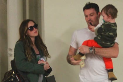 Megan Fox junto con su exesposo Brian Austin Green, y su hijo Noah