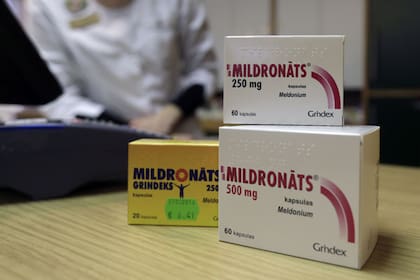 Meldonio, en una farmacia de Letonia