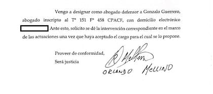 Mellino designó a Guerrero como abogado