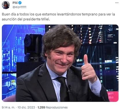 Meme alusivo a la asunción de Javier Milei