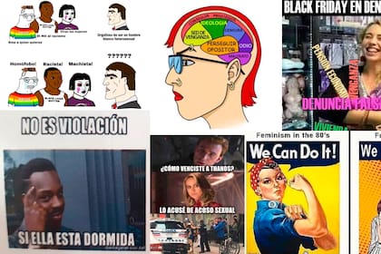 Memes antifeministas que circulan por las redes misóginas