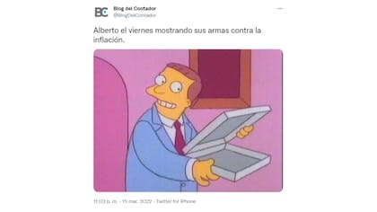 Una segunda referencia a Los Simpson, respecto de las armas que utilizará el jefe de Estados en combate.