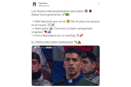 Memes de Luis Suárez tras la derrota de Nacional de Montevideo (Foto: Captura de Twitter)