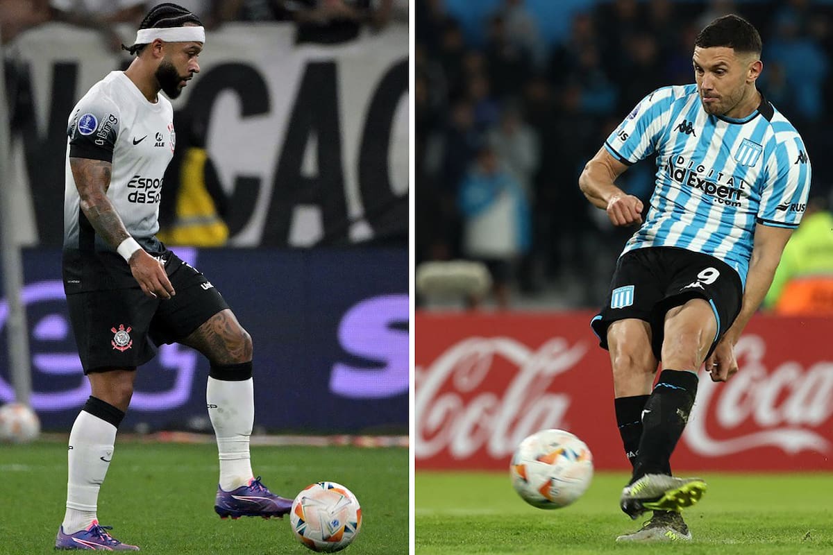 Memphis Depay y Adrián "Maravilla" Martinez son las principales figuras de ataque de Corinthians y Racing, que se enfrentarán este miércoles en la ida de una semifinal por Copa Sudamericana.