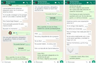 Los sugestivos mensajes de Nicolás Pachelo a su abogada tras la condena a prisión perpetua