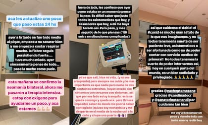 El jueves 4 de febrero, través de sus historias de Instagram, Gao contó que tuvo que ser internada en terapia intensiva y agradeció las muestras de apoyo de sus seguidores