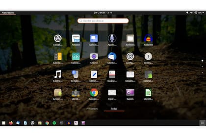 Menú de aplicaciones de Ubuntu 20.04