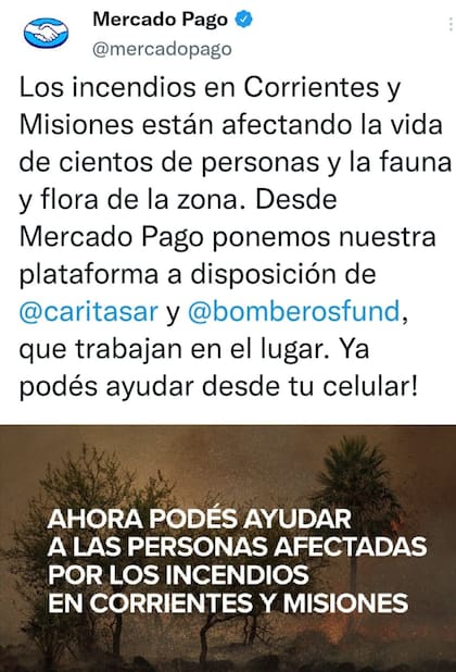 Mercado Pago colaborará con Cáritas y Bomberos Fundación