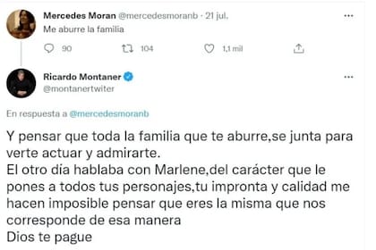 Mercedes Morán había apuntado contra la familia del cantante, quien le hizo una dura advertencia: "Dios te pague"