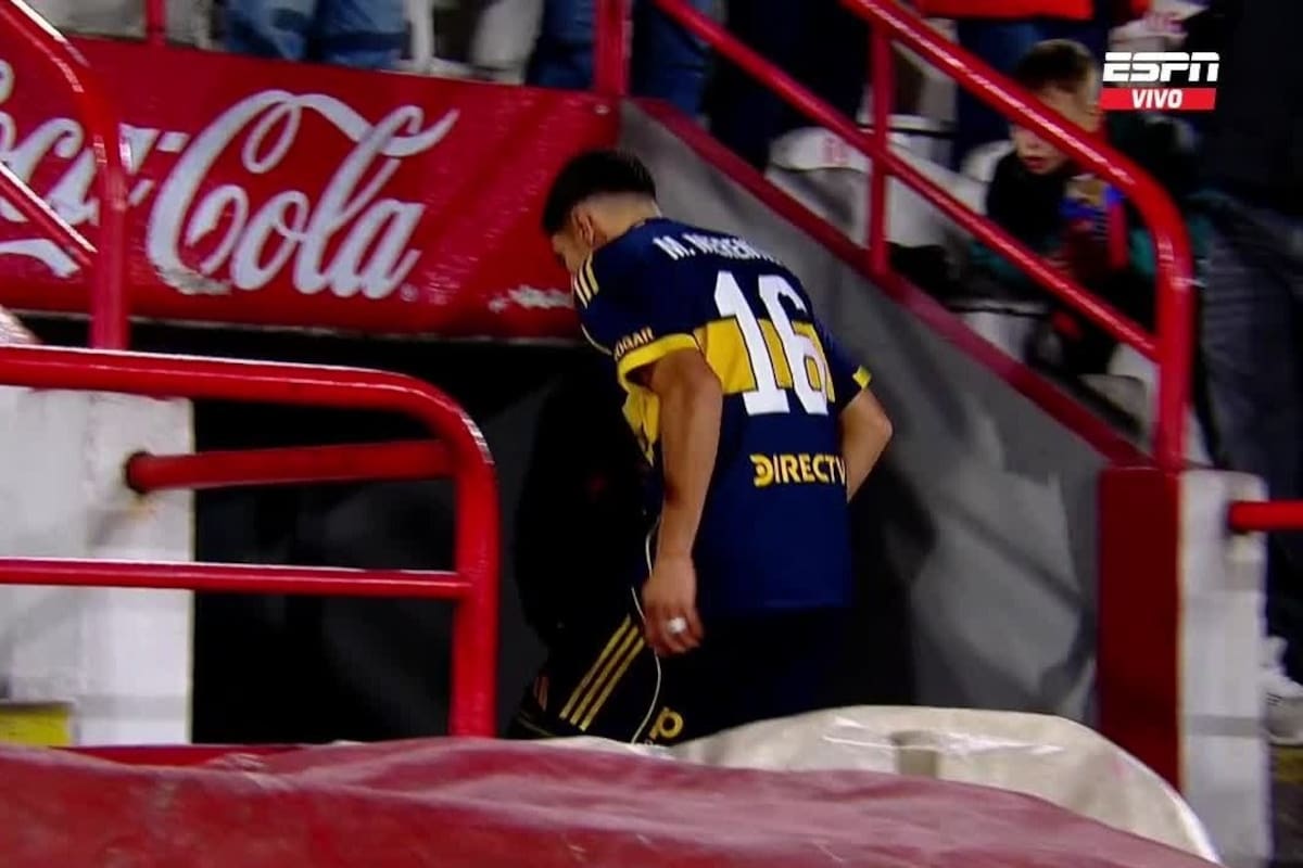 Merentiel fue reemplazado antes del inicio del segundo tiempo y se fue directo al vestuario