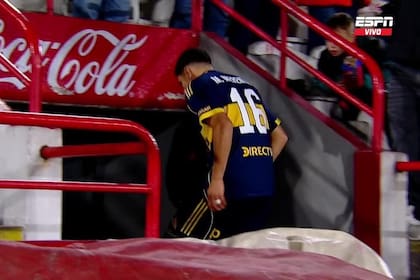 Merentiel fue reemplazado antes del inicio del segundo tiempo y se fue directo al vestuario