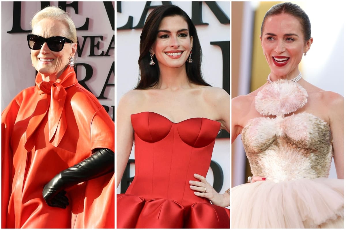 Meryl Streep, Anne Hathaway y Emily Blunt, en la alfombra roja del film El diablo se viste a la moda 2 en Nueva York