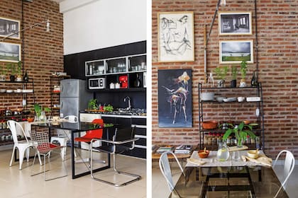 Mesa Aluminium 1 (Bottega). Sillas ‘Tólix’ y ‘Bertoia’ (Desillas.com), ‘Eames’ giratoria y ‘Cantilever’ de Mark Stam.