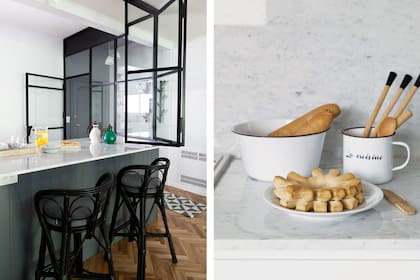 ¿Mesada de Carrara? Aunque los arquitectos aclaran siempre que es una piedra porosa que se mancha, muchos clientes la siguen eligiendo por su belleza y la forma en que refleja la luz.