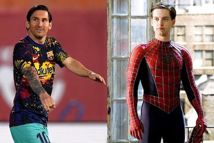 A Lionel Messi lo compararon con Tobey Maguire, el actor que personificó al Hombre Araña, por su pelo y look sin barba.