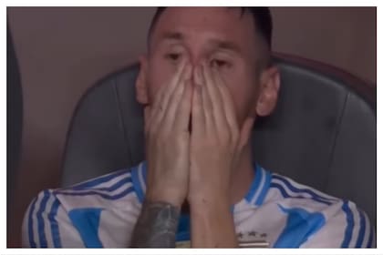 Messi a los pocos minutos de salir de la cancha