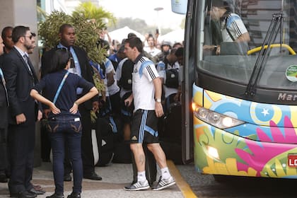 Messi, al llegar al hotel Radisson en Río