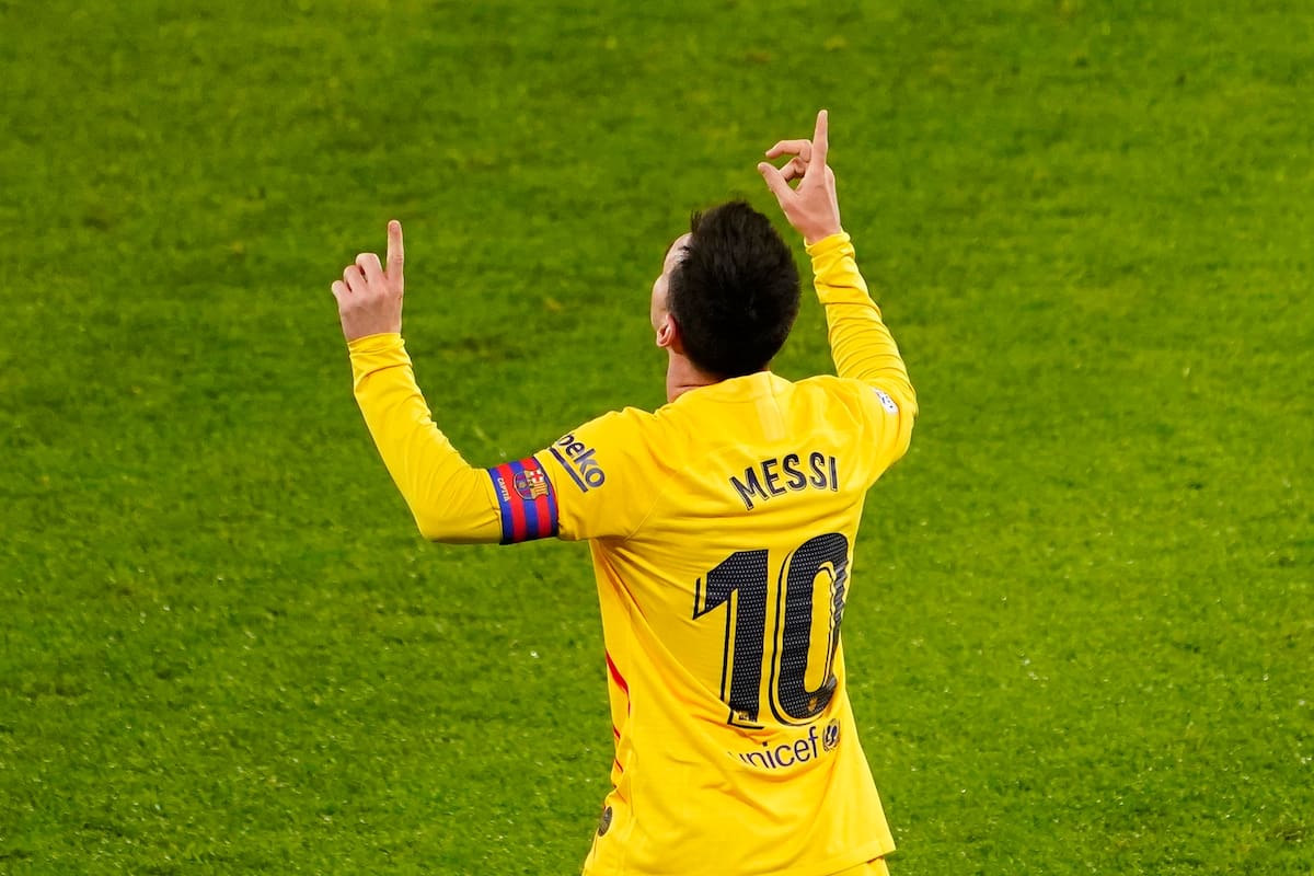 Messi celebra el tercer gol