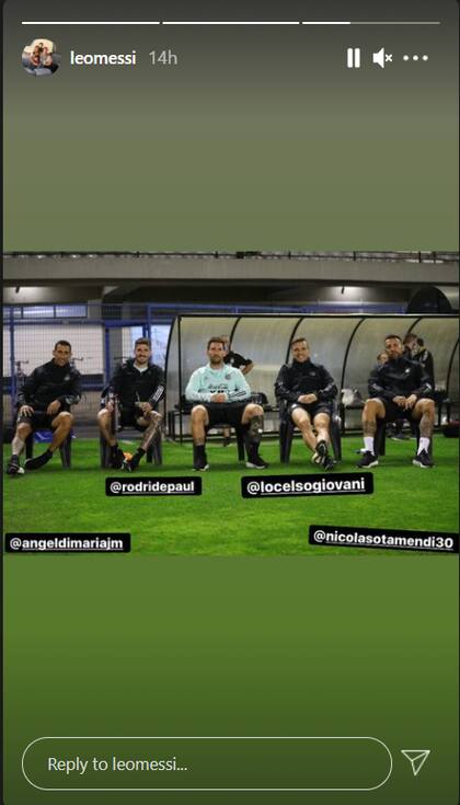 Messi compartió la imagen en las stories de Instagram