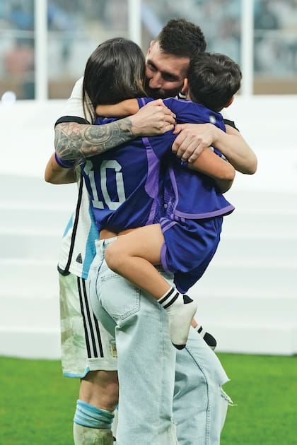 Messi, con parte de su equipo número uno.