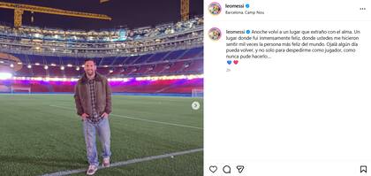 Messi, cuando en noviembre pasado visitó el Camp Nou de madrugada