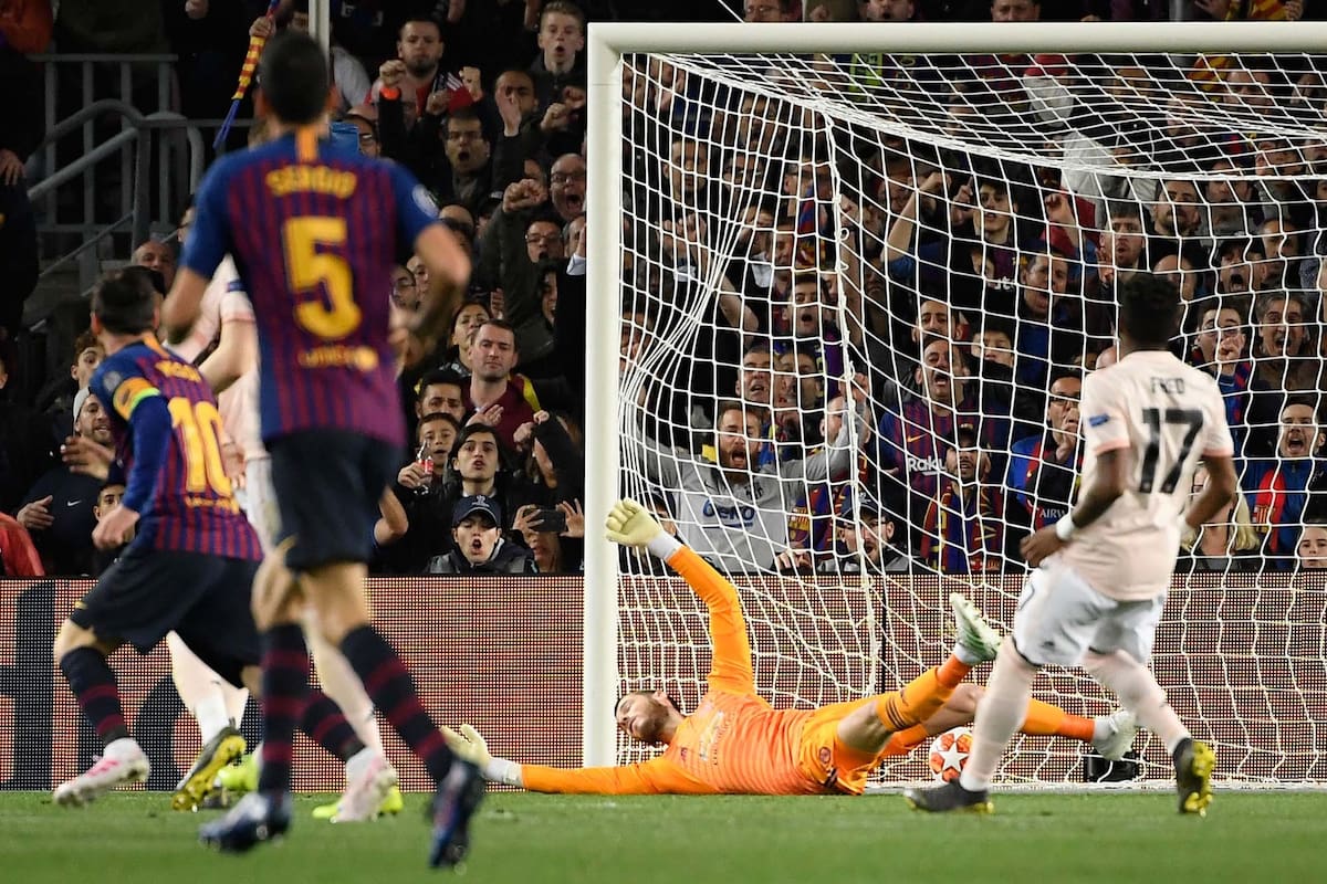 Messi dejó desparramado a De Gea en el primer gol