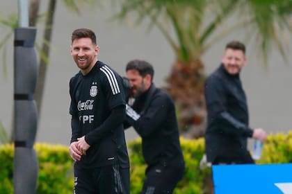 Messi disfruta de cada entrenamiento con la selección argentina