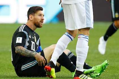 Messi durante el partido contra Islandia
