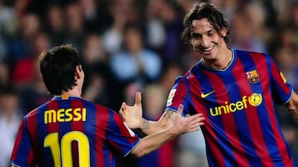 Messi e Ibrahimovic en el Barcelona