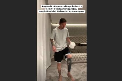 Messi en casa, y el desafío del #10toqueschallenge