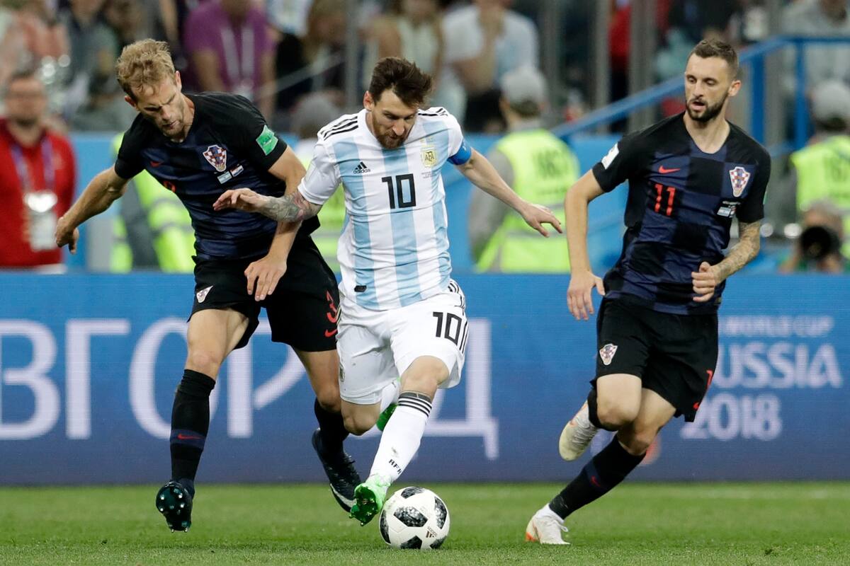 Messi, en el partido con Croacia durante Rusia 2018, que terminó con una goleada por 3 a 0 en contra