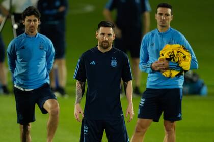 Messi, en el último entrenamiento de la selección argentina