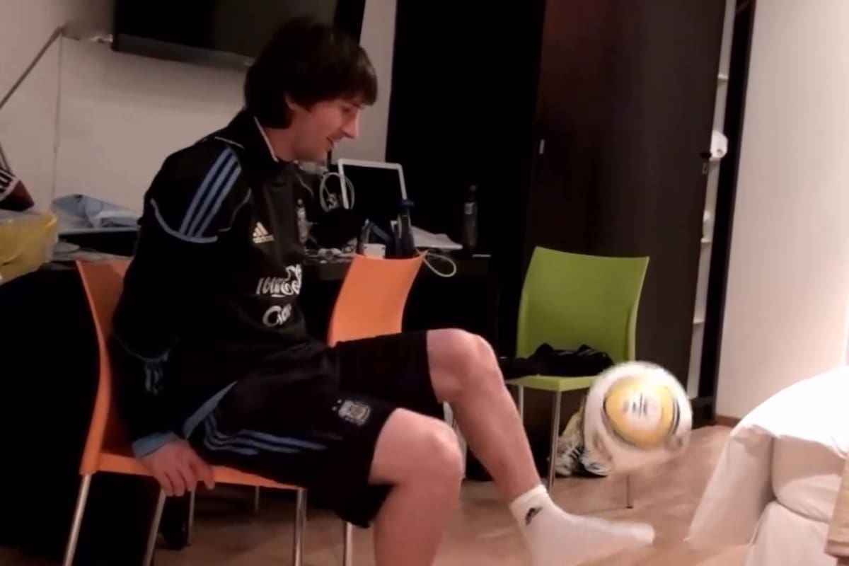 Messi, en la habitación de Demichelis